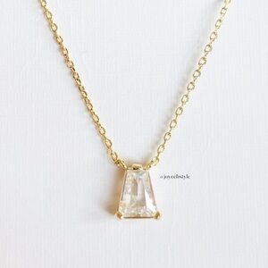 Kendra Scott Blair Gold Short Pendant Necklace in White CZ NWT